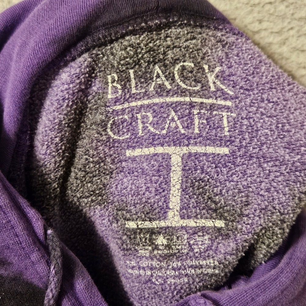 BlackCraft Cult Believe In Yourself Purple Tie Dye Pentagram Hoodie Mens Small - Picture 3 of 7